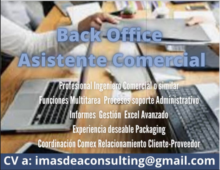Oferta Laboral: Back Office Asistente Comercial - REDCAPACITACION Chile. El  Portal de la Capacitación en Chile
