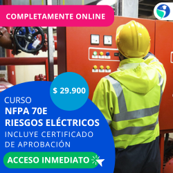 publicidad Curso NFPA 70E Riesgos Eléctricos